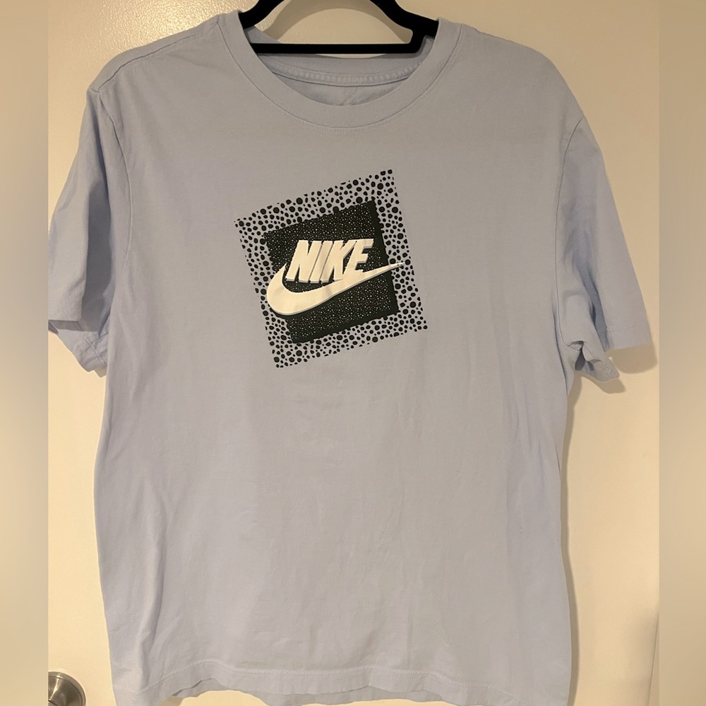 Nike Blue Short Sleeve Tee with Graphic Design